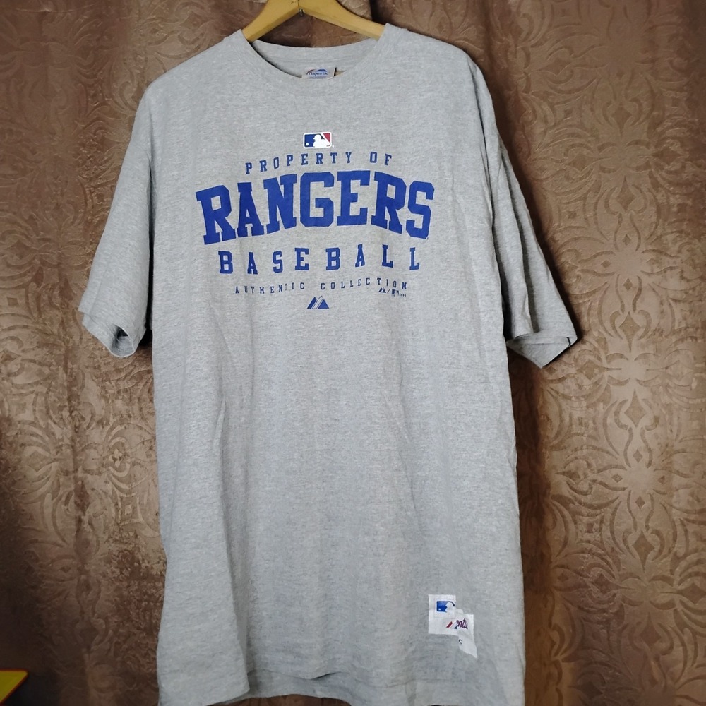 Texas‎ Rangers Mens size Large (L) Gray Shirt by Majestic - 16